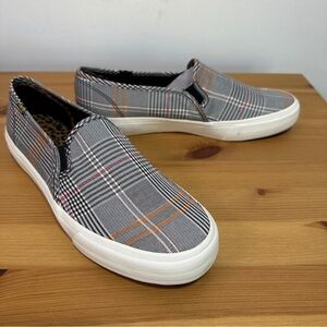 Keds | Double Decker Gray Plaid Slip-On Platform Sneakers